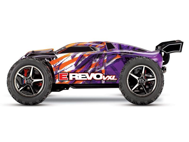 Traxxas E-Revo 4x4 1:16 RTR Monster Truck lila TSM VXL-3m Brushless mit NiMh Akku + 4A USB/C-Lader
