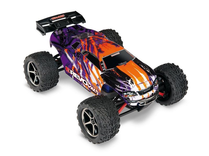 Traxxas E-Revo 4x4 1:16 RTR Monster Truck lila TSM VXL-3m Brushless mit NiMh Akku + 4A USB/C-Lader