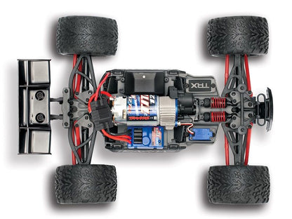 Traxxas E-Revo 4x4 1:16 RTR Monster Truck rot Brushed mit NiMh Akku + 4A USB/C-Lader