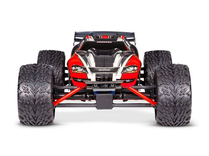 Traxxas E-Revo 4x4 1:16 RTR Monster Truck rot Brushed mit NiMh Akku + 4A USB/C-Lader