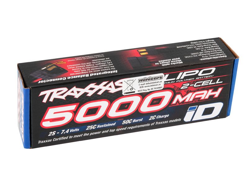 Traxxas ID LiPo Akku 5000mAh 7,4V 2-Zellen 25C (Stecker) 2842X_Artexio