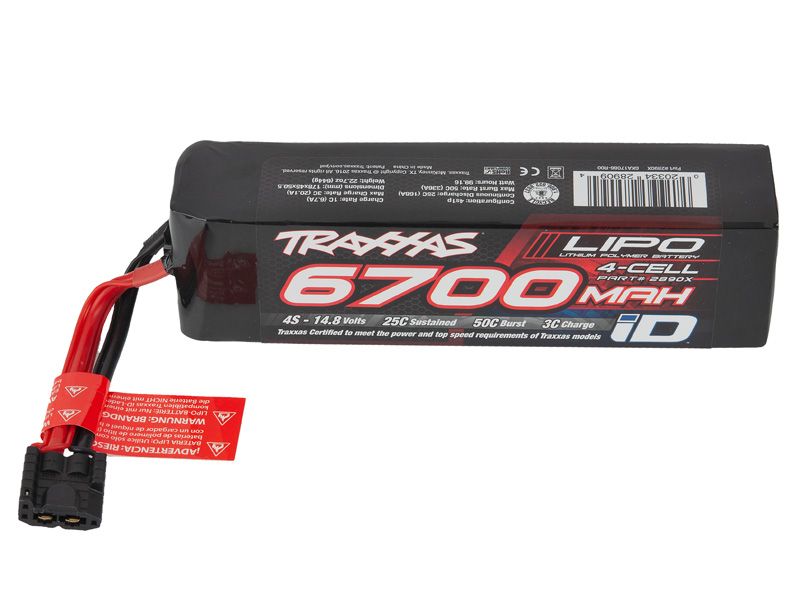 Traxxas ID LiPo Akku 6700mAh 14,8V 4-Zellen 25C (Stecker) 2890X
