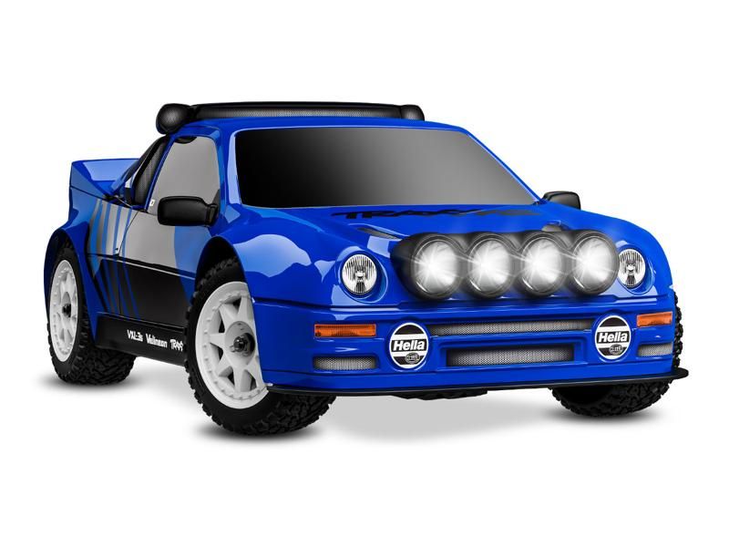 Traxxas Mini Rally 4WD Brushless VXL3S RTR 1:12 Ford RS200 blau mit 2S Lipo Akku + USB/C-Lader