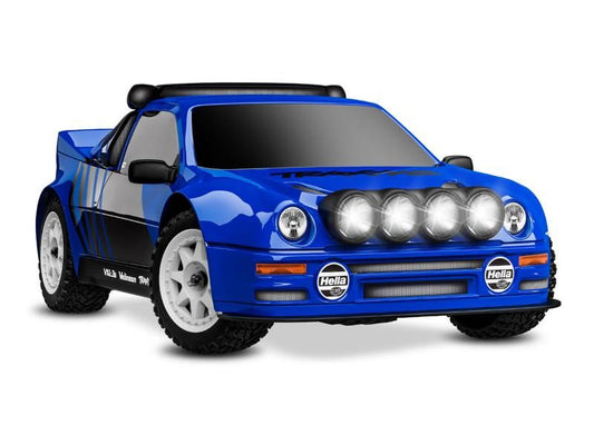 Traxxas Mini Rally 4WD Brushless VXL3S RTR 1:12 Ford RS200 blau mit 2S Lipo Akku + USB/C - Lader