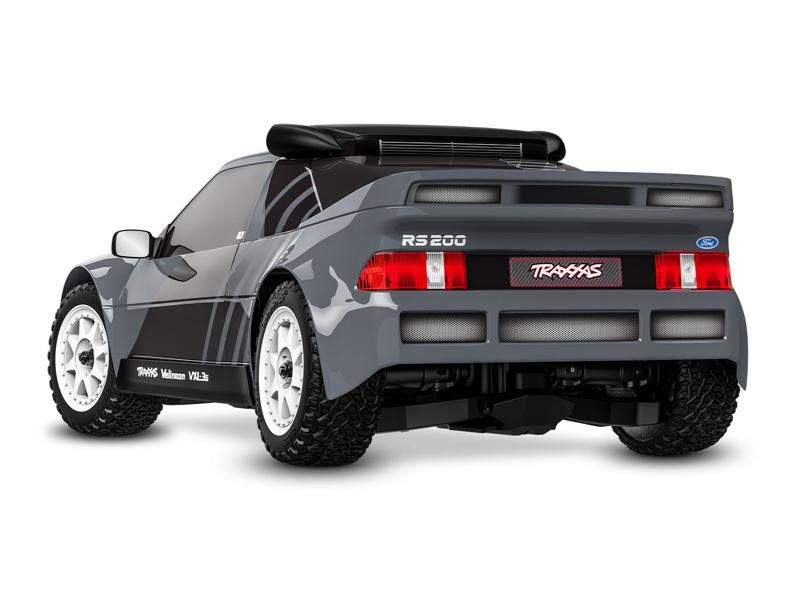 Traxxas Mini Rally 4WD Brushless VXL3S RTR 1:12 Ford RS200 grau mit 2S Lipo Akku + USB/C - Lader