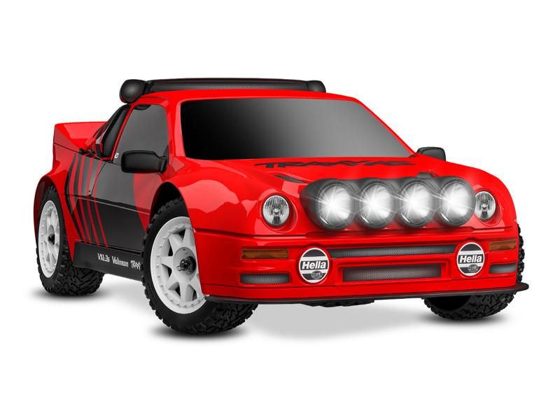 Traxxas Mini Rally 4WD Brushless VXL3S RTR 1:12 Ford RS200 rot mit 2S Lipo Akku + USB/C-Lader