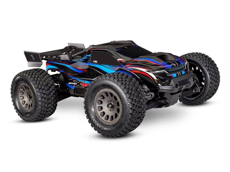 Traxxas Mini XRT 4WD Brushless VXL3S RTR 1:12 Truggy blau mit 2S Lipo Akku + USB/C - Lader