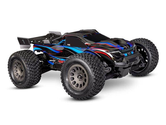 Traxxas Mini XRT 4WD Brushless VXL3S RTR 1:12 Truggy blau mit 2S Lipo Akku + USB/C - Lader