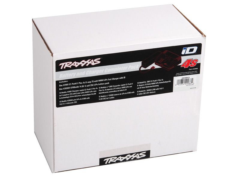 Traxxas POWER PACK EZ-Peak Plus Ladegerät EU Version + 1x ID LiPo 14,8V 6700mah 25C