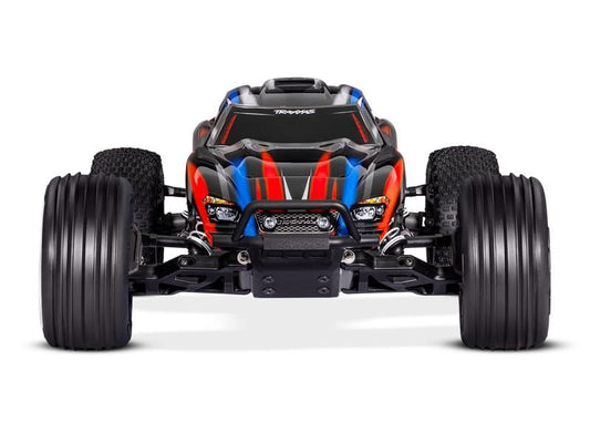 Traxxas Rustler 2WD Brushless BL-2S RTR rot 1:10 Stadium Truck mit 2S Lipo Akku + USB/C-Lader