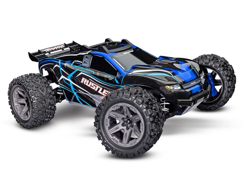 Traxxas Rustler 4WD Brushless BL-2S RTR 1:10 Stadium Truck blau ohne Akku/Lader