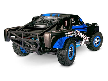 Traxxas Slash 2WD Brushed RTR 1:10 Short Course Race Truck blau mit Akku + 4A USB/C-Lader