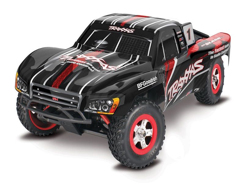 Traxxas Slash 4x4 1:16 RTR Short Course Truck schwarz Brushed mit NiMh Akku + 4A USB/C-Lader