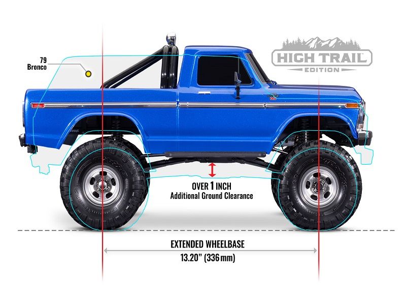 Traxxas TRX-4 Ford F150 Ranger 1979 XLT High Trail Edition 4x4 blau RTR Crawler Brushed