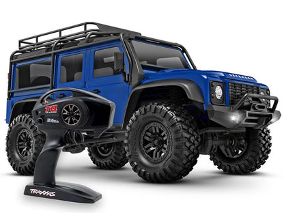 Traxxas TRX-4M Land Rover Defender 1:18 RTR 4WD Mini RC Crawler blau Brushed mit Akku/Lader