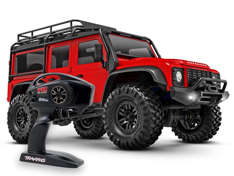 Traxxas TRX-4M Land Rover Defender 1:18 RTR 4WD Mini RC Crawler rot Brushed mit Akku/Lader