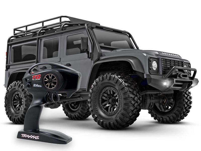 Traxxas TRX-4M Land Rover Defender 1:18 RTR 4WD Mini RC Crawler silber Brushed mit Akku/Lader