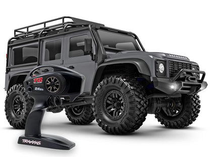 Traxxas TRX-4M Land Rover Defender 1:18 RTR 4WD Mini RC Crawler silber Brushed mit Akku/Lader