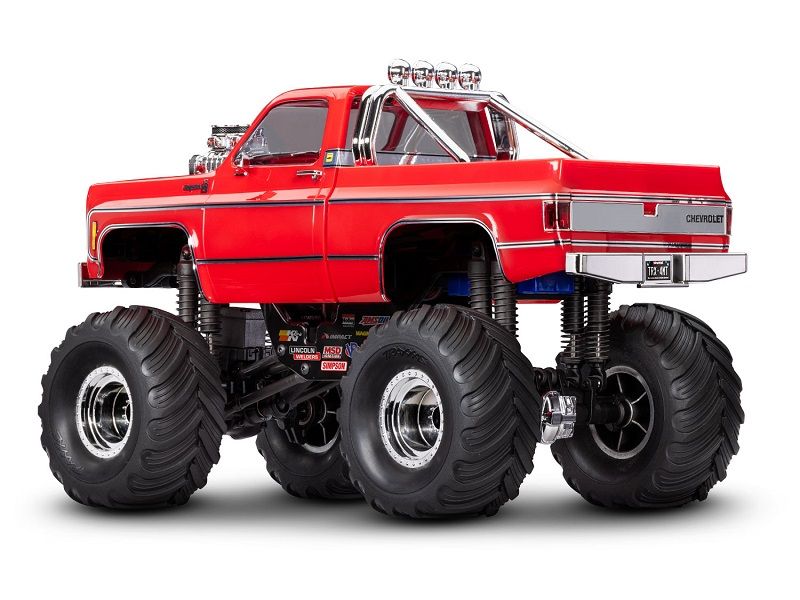 Traxxas TRX-4MT Chevrolet K10 Monster Truck 1:18 RTR 4WD rot Brushed mit Akku/Lader
