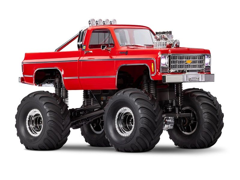 Traxxas TRX-4MT Chevrolet K10 Monster Truck 1:18 RTR 4WD rot Brushed mit Akku/Lader