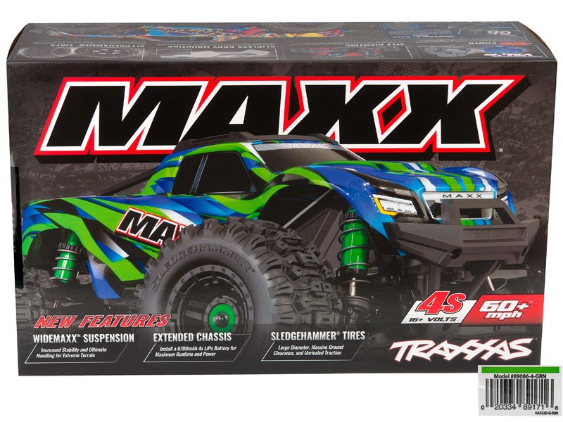 Traxxas WideMaxx Edition 1:10 RTR TSM SR VXL-4S MonsterTruck grün Brushless ohne Akku/Lader