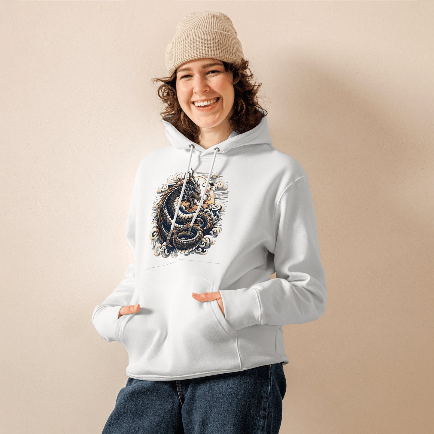 Umweltfreundlicher Unisex Kapuzenpullover "Drache" - Artexio