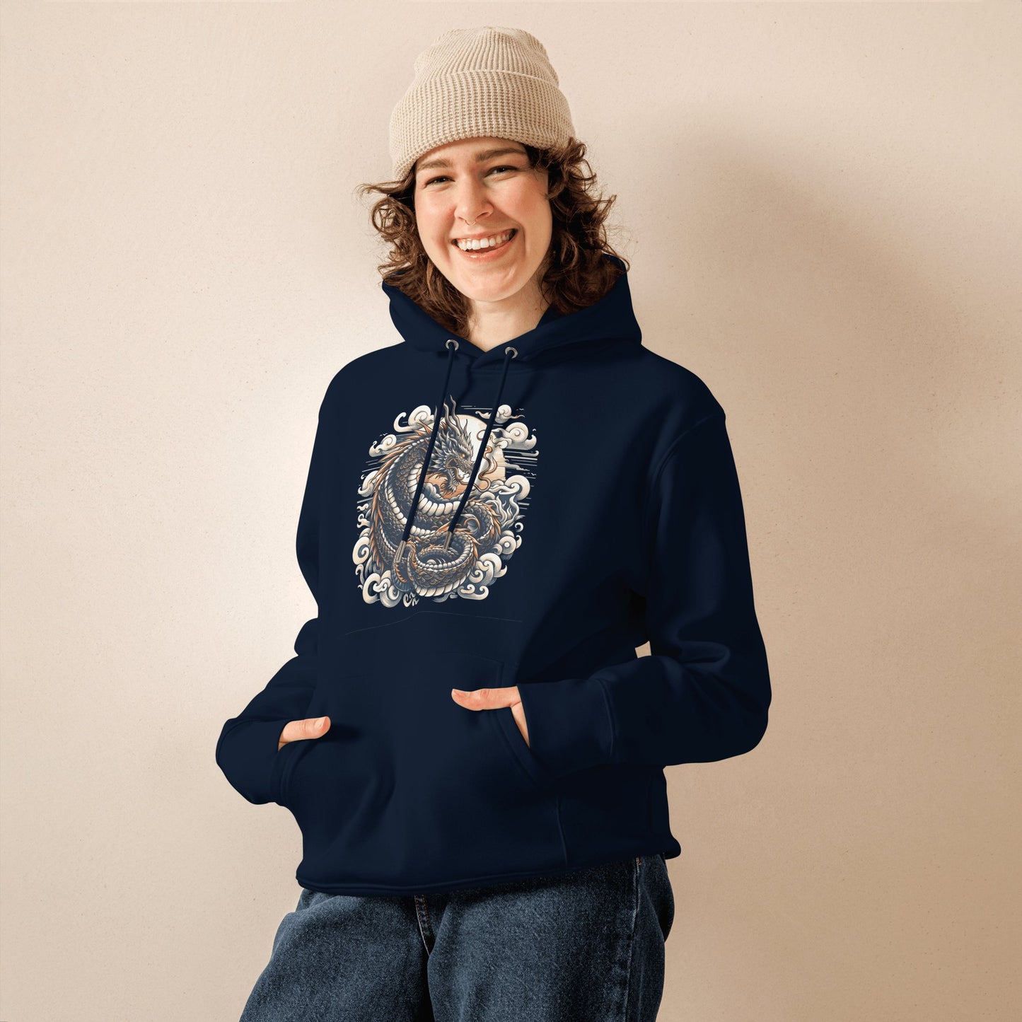 Umweltfreundlicher Unisex Kapuzenpullover "Drache" - Artexio