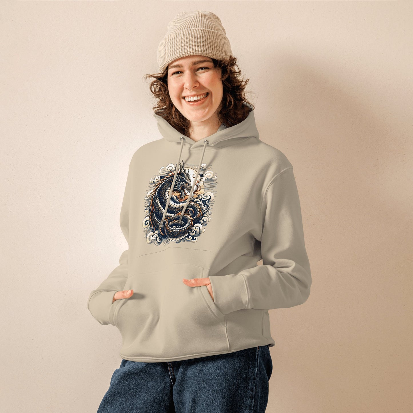 Umweltfreundlicher Unisex Kapuzenpullover "Drache" - Artexio