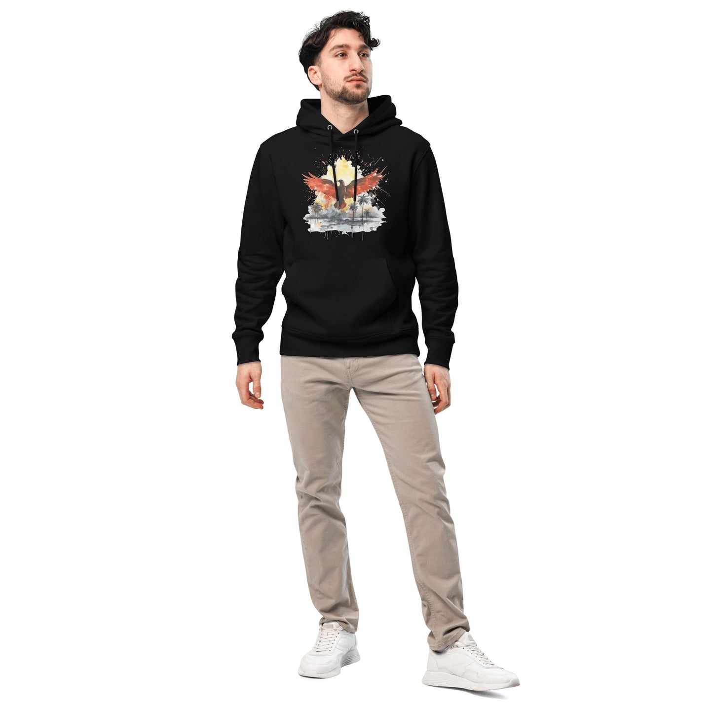 Umweltfreundlicher Unisex Kapuzenpullover "Firebird" - Artexio