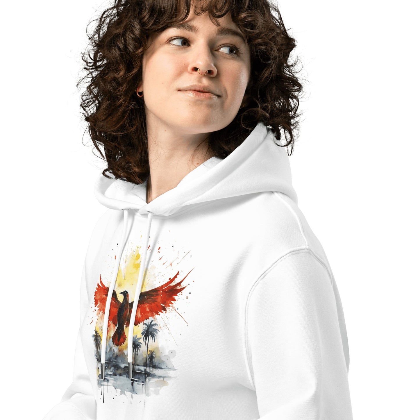 Umweltfreundlicher Unisex Kapuzenpullover "Firebird" - Artexio