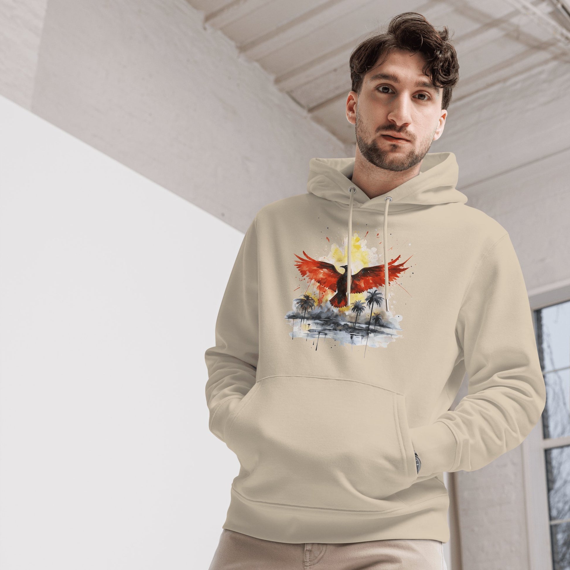 Umweltfreundlicher Unisex Kapuzenpullover "Firebird" - Artexio