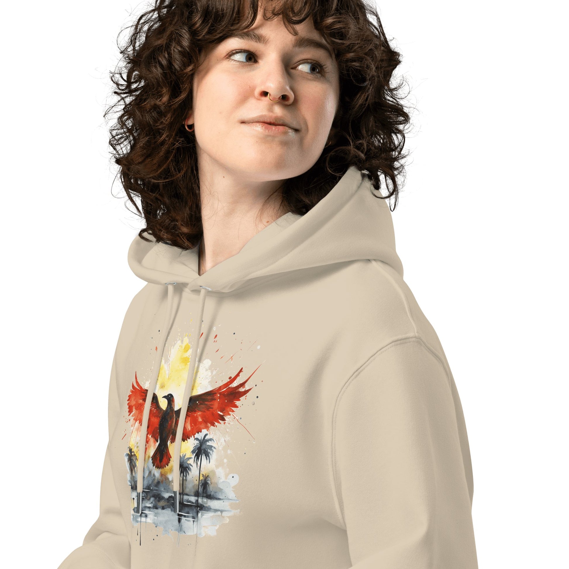 Umweltfreundlicher Unisex Kapuzenpullover "Firebird" - Artexio