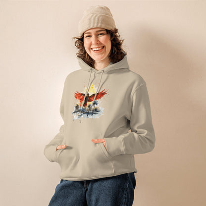 Umweltfreundlicher Unisex Kapuzenpullover "Firebird" - Artexio