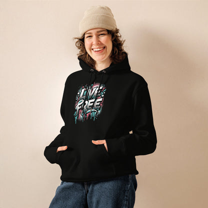 Umweltfreundlicher Unisex Kapuzenpullover "Live Free" - Artexio