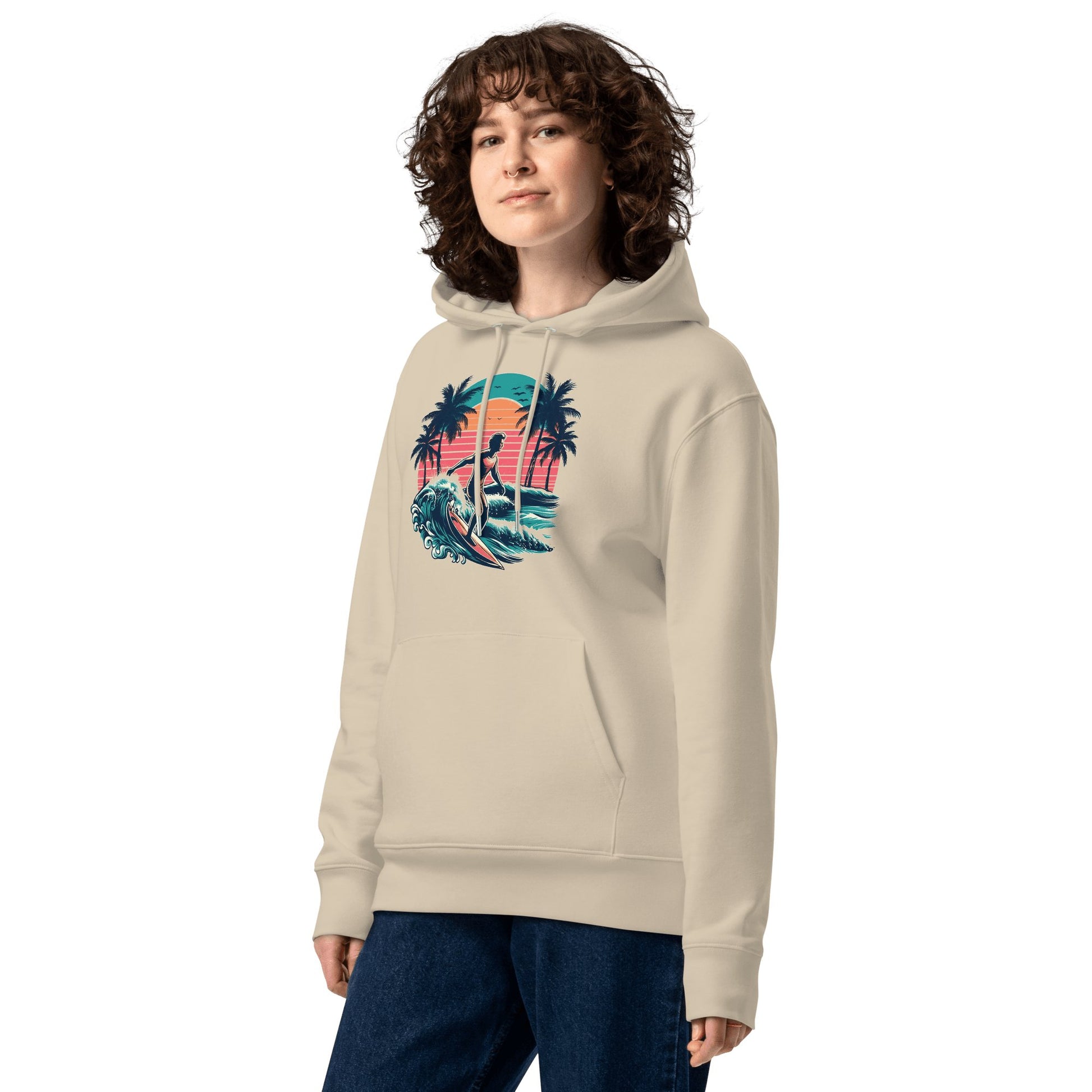 Umweltfreundlicher Unisex Kapuzenpullover "Surfing" - Artexio