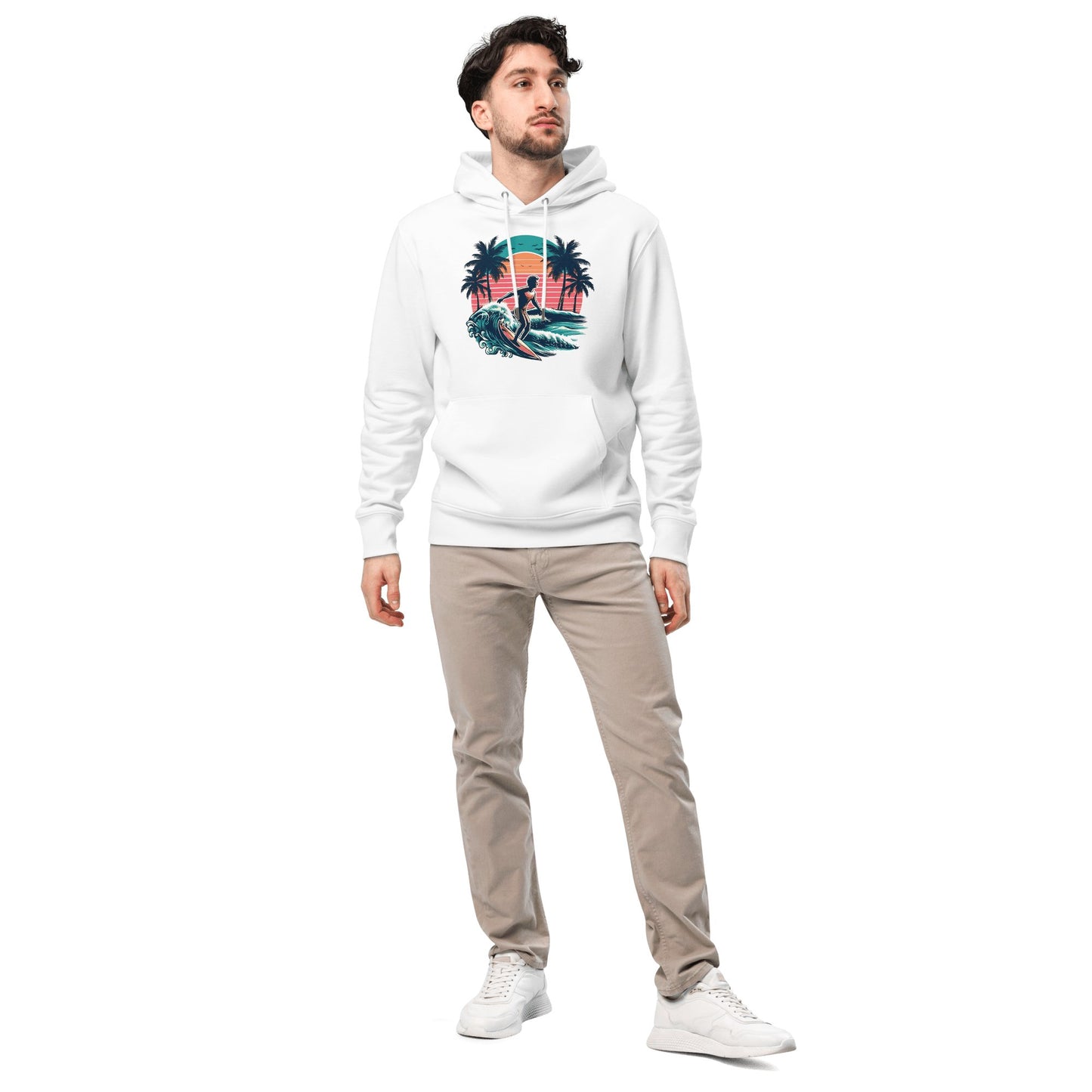 Umweltfreundlicher Unisex Kapuzenpullover "Surfing" - Artexio