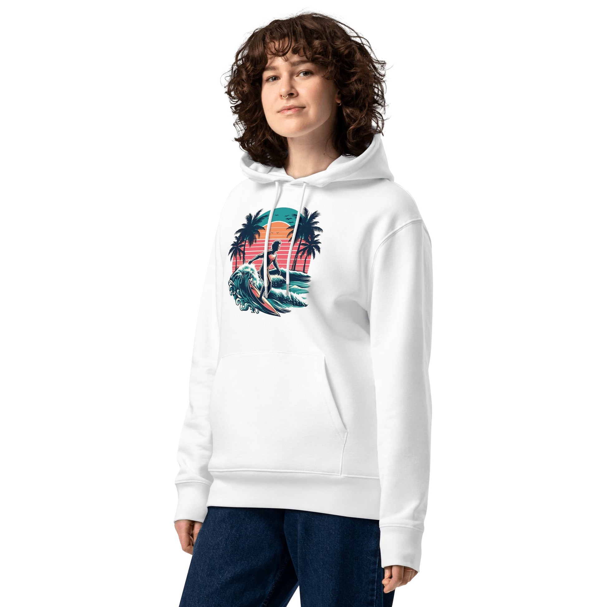 Umweltfreundlicher Unisex Kapuzenpullover "Surfing" - Artexio