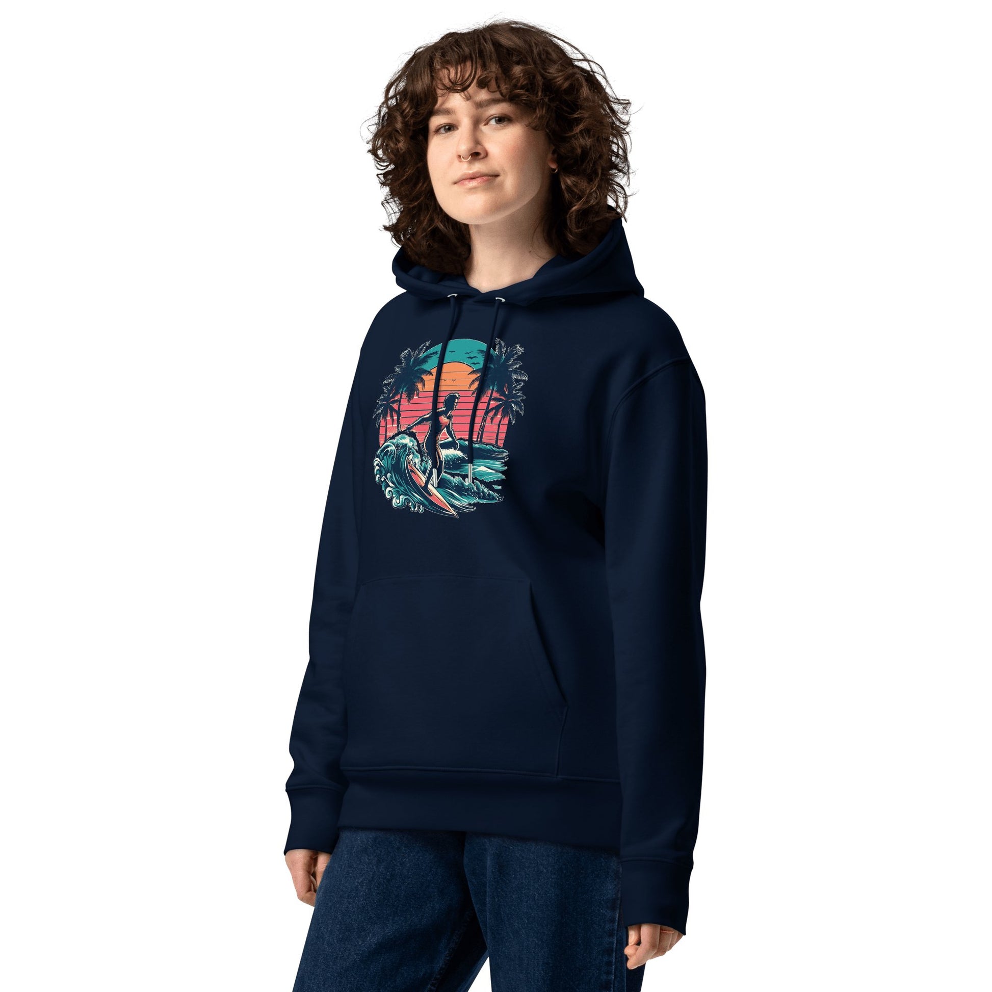 Umweltfreundlicher Unisex Kapuzenpullover "Surfing" - Artexio