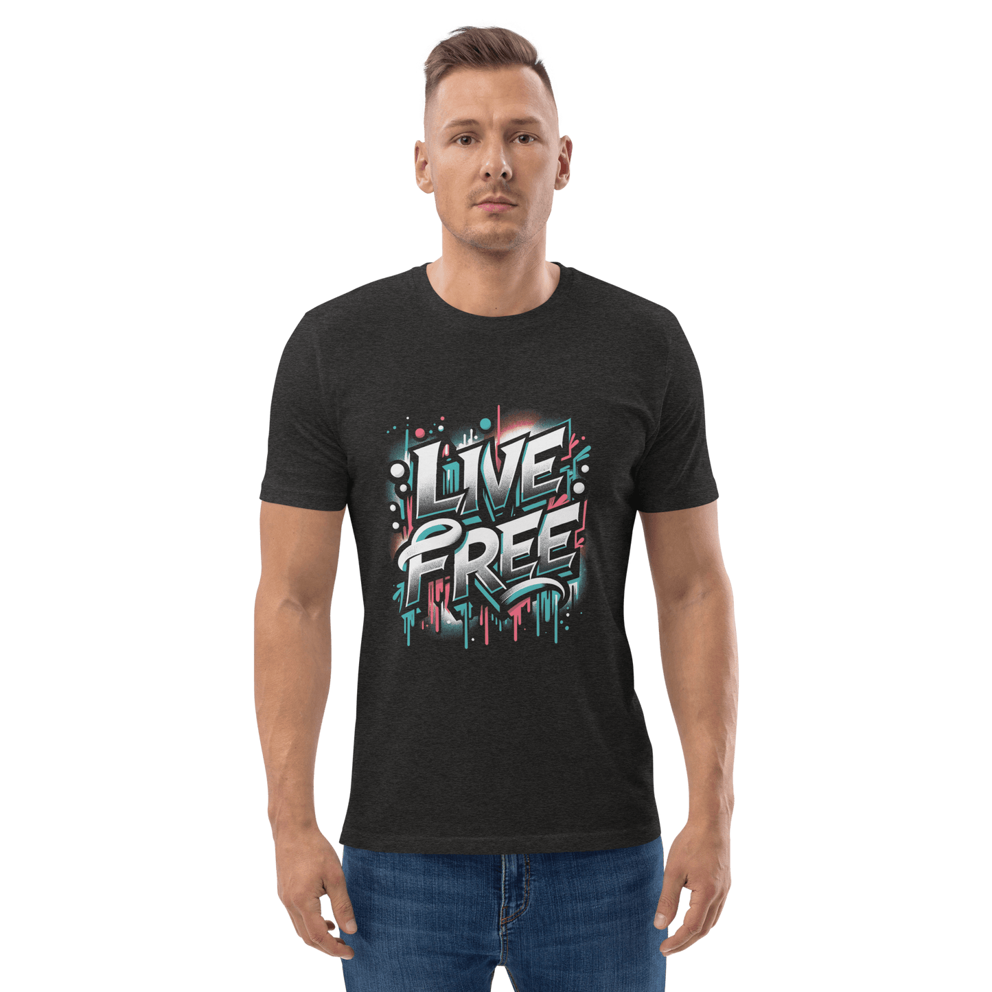 Unisex Bio Baumwoll T-Shirt "Live Free" - Artexio