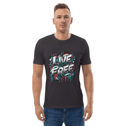 Unisex Bio Baumwoll T-Shirt "Live Free" - Artexio