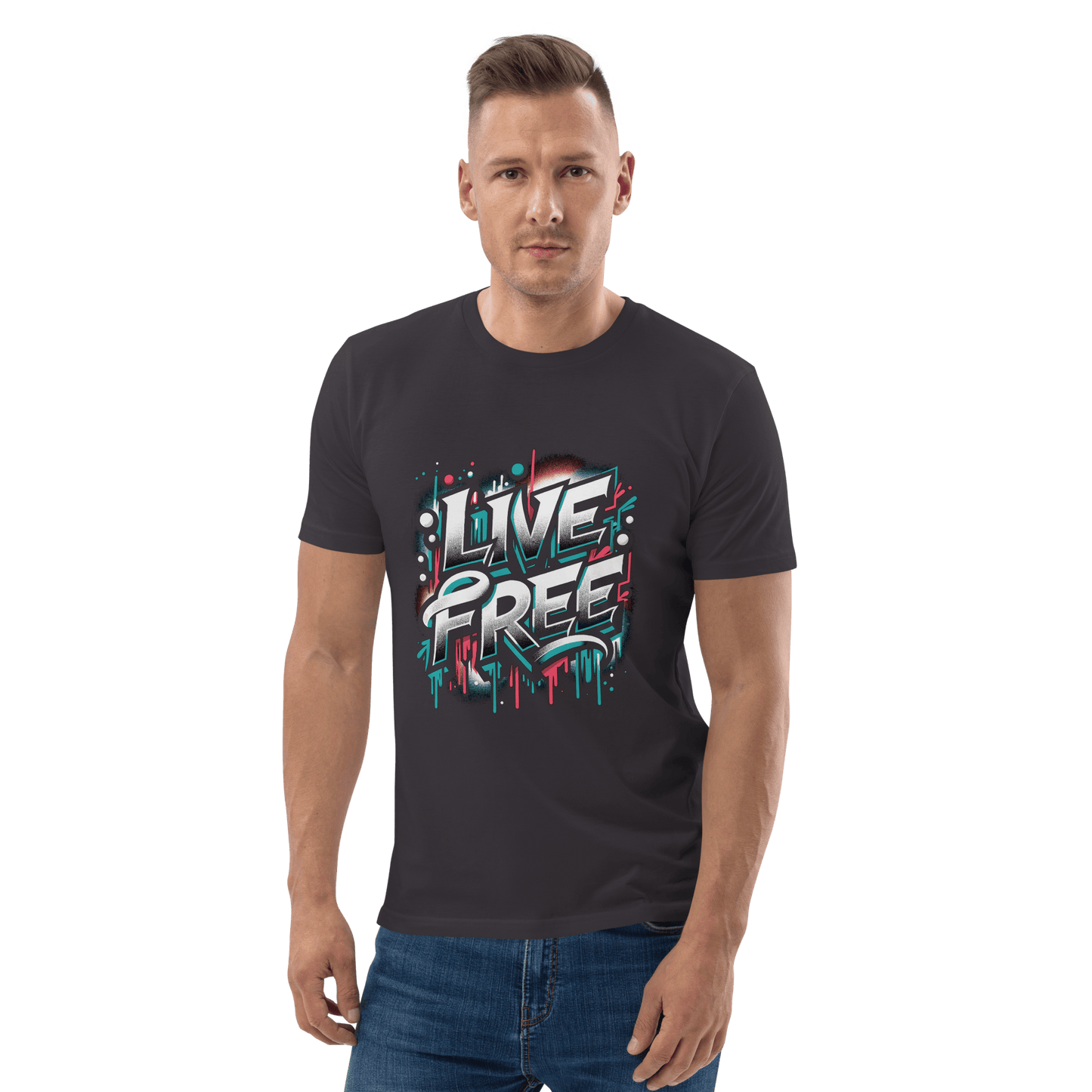 Unisex Bio Baumwoll T-Shirt "Live Free" - Artexio