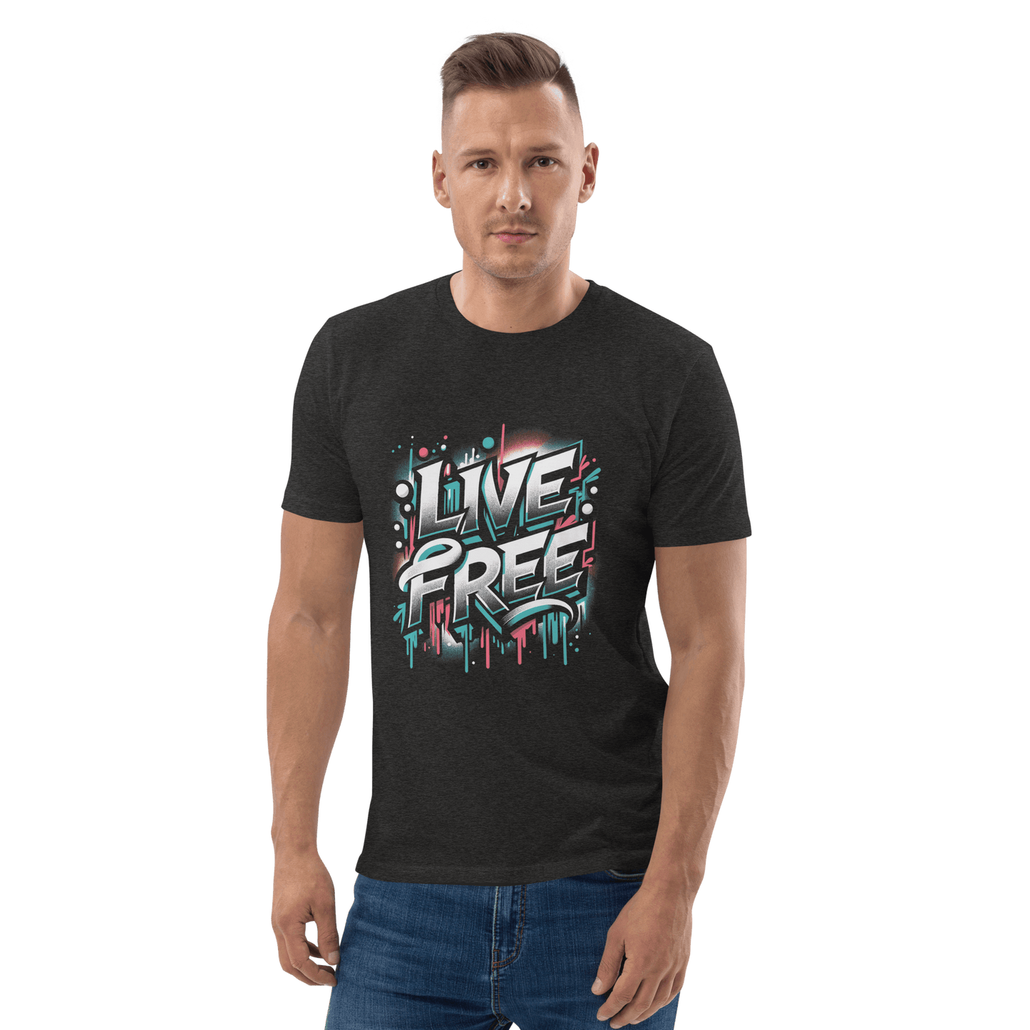 Unisex Bio Baumwoll T-Shirt "Live Free" - Artexio