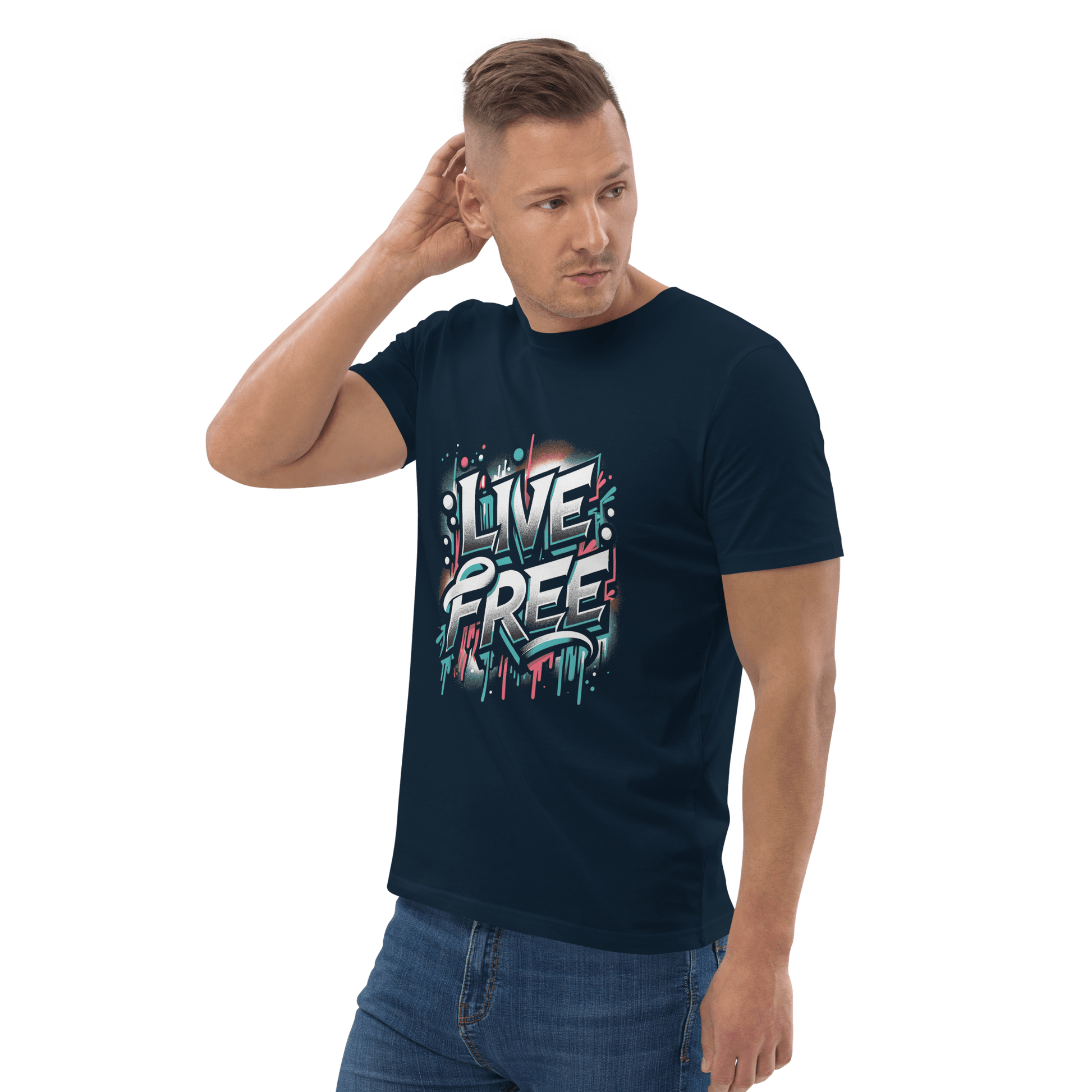 Unisex Bio Baumwoll T-Shirt "Live Free" - Artexio