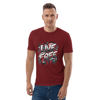 Unisex Bio Baumwoll T-Shirt "Live Free" - Artexio