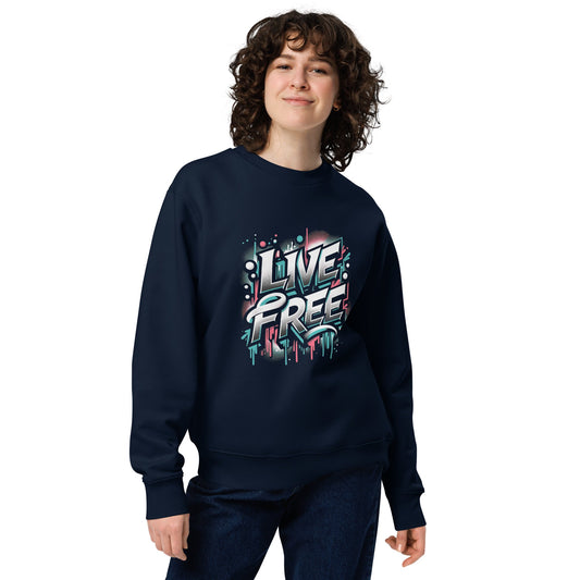 Unisex Bio Sweatshirt "Live Free" - Artexio