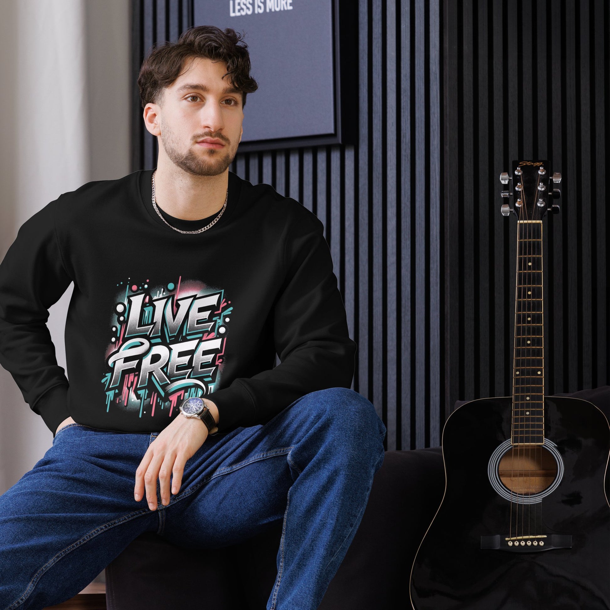 Unisex Bio Sweatshirt "Live Free" - Artexio