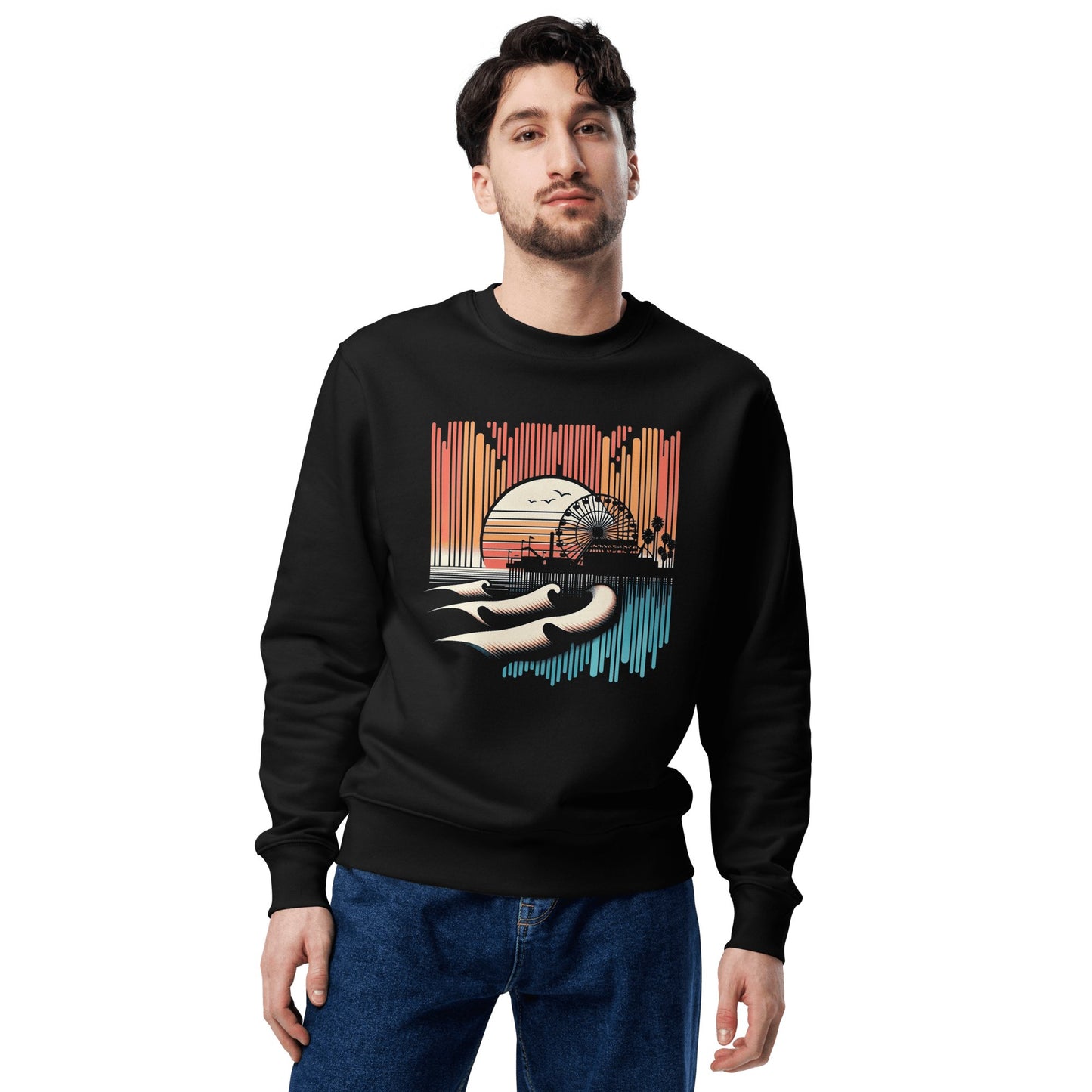 Unisex Bio Sweatshirt "Santa Monica Pier" - Artexio