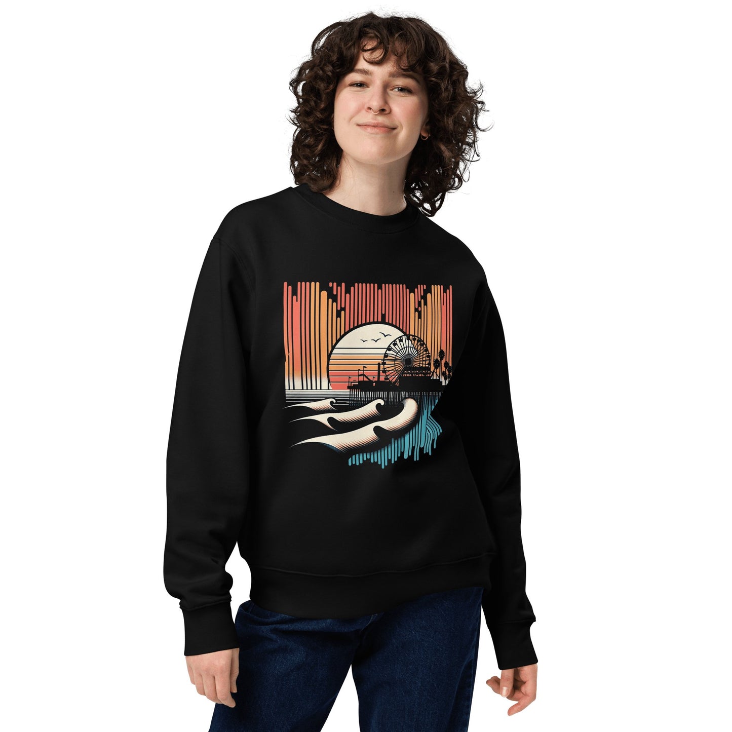 Unisex Bio Sweatshirt "Santa Monica Pier" - Artexio