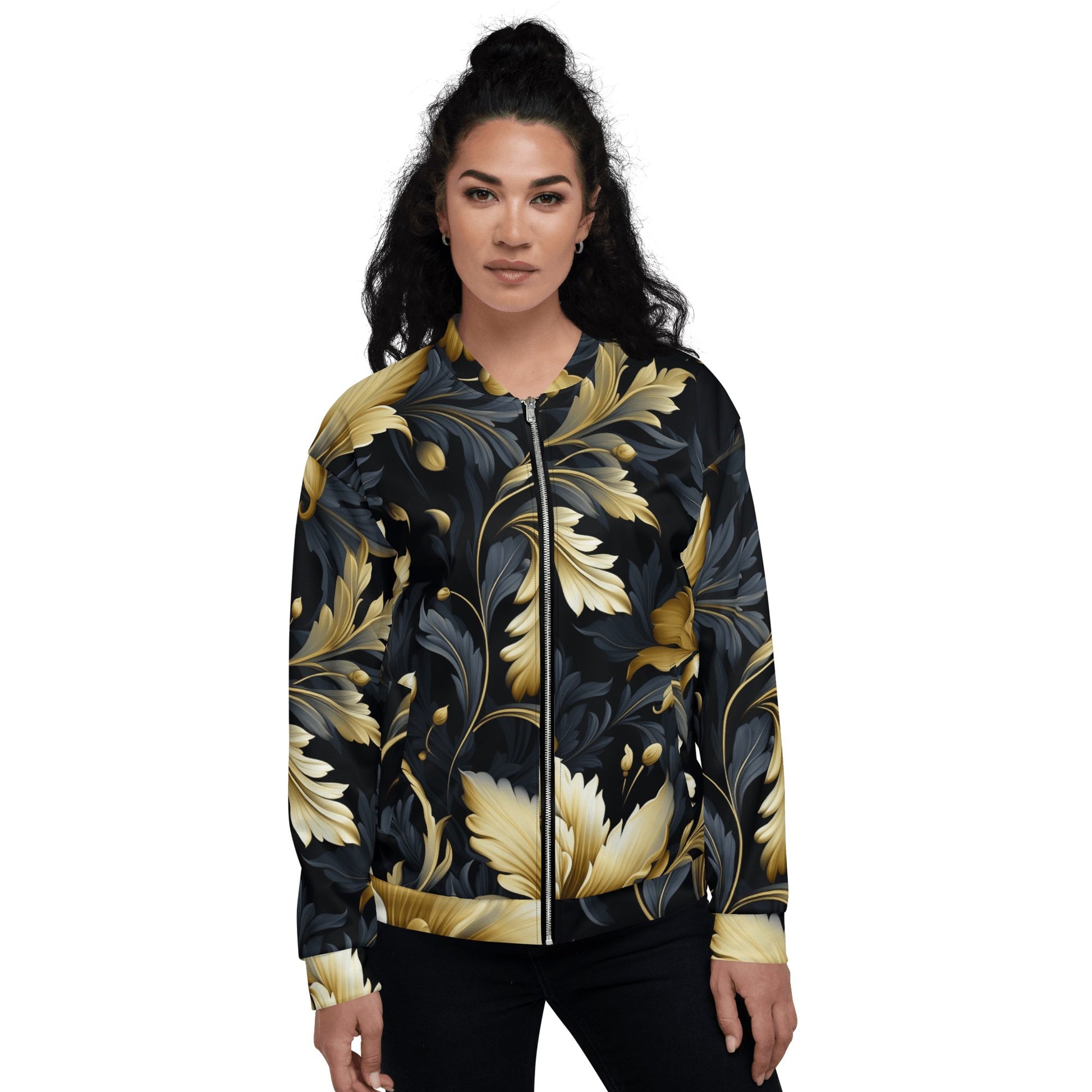 Unisex Bomberjacke "Golden Flora" - Artexio