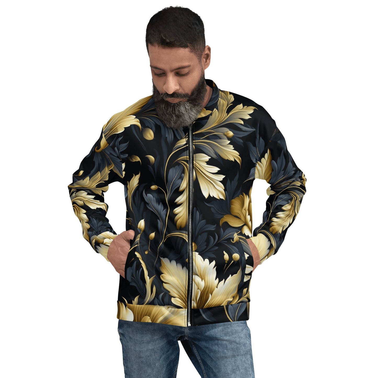 Unisex Bomberjacke "Golden Flora" - Artexio